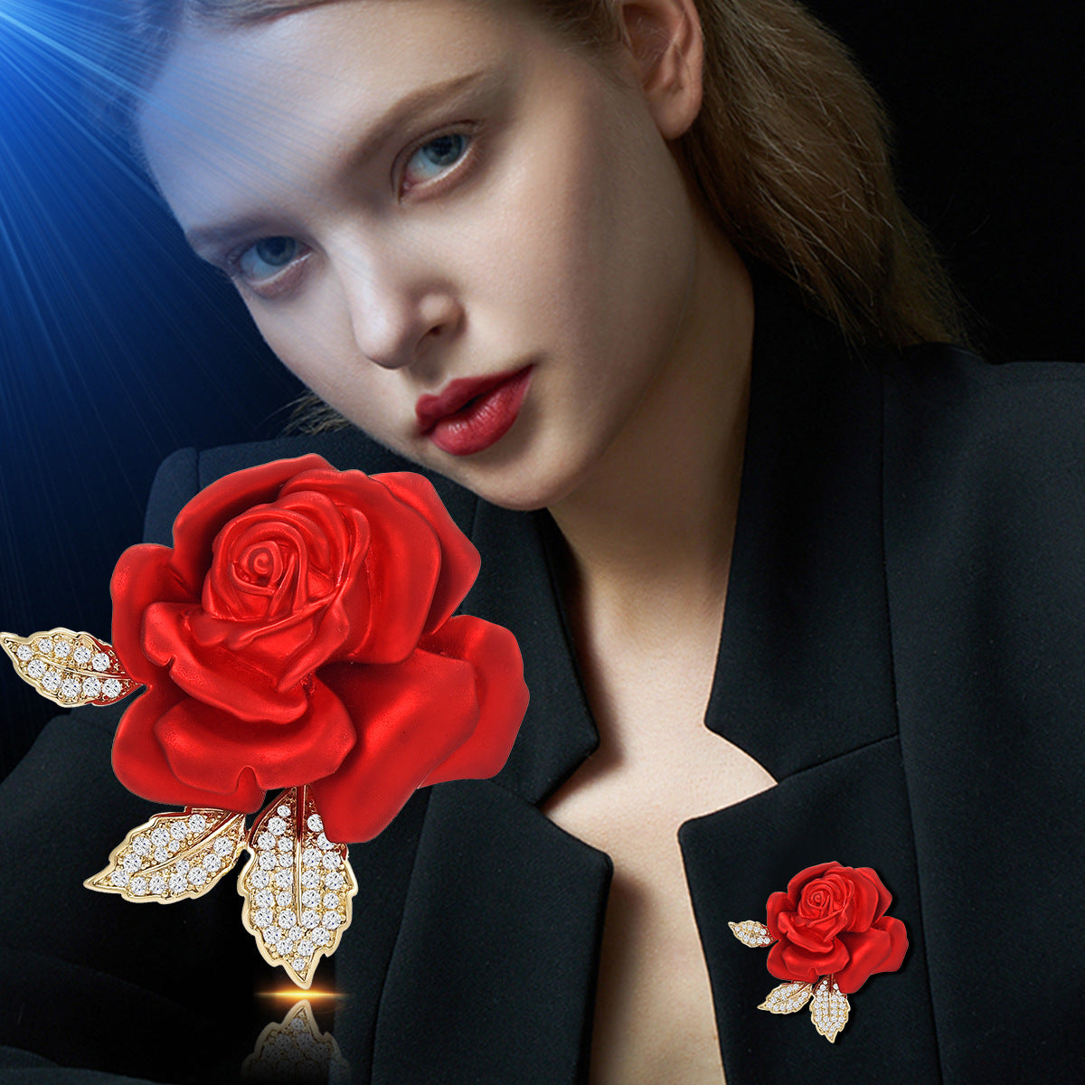 Red Rose Brooch XXB004