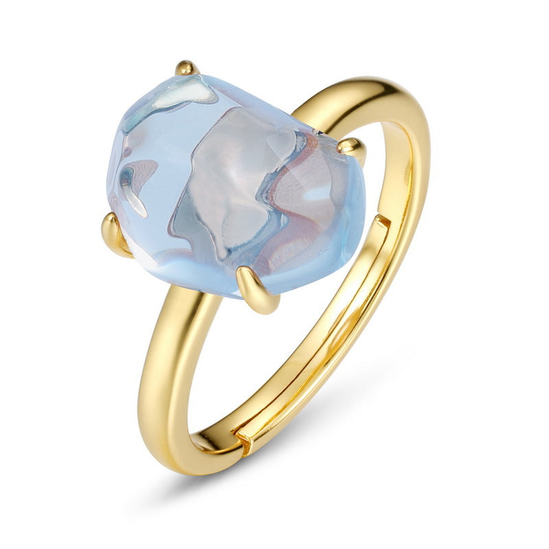 S925 Sterling Silver Natural Crystal Ring for Women XXR0002