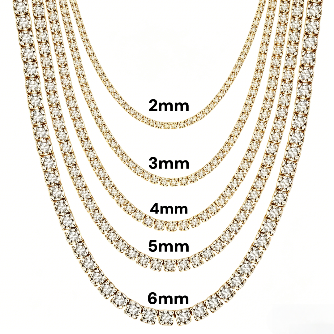 women's tennis necklace moissanite 2mm micro tennis necklace moissanite