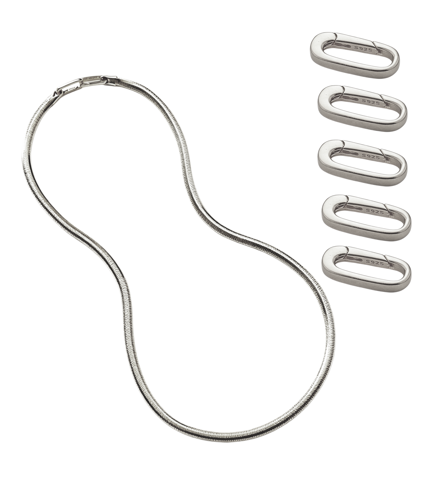 3mm Mirror Soft Snake Bone Italian Chain Necklace in S925 Sterling Silver for Men Women XXN0002