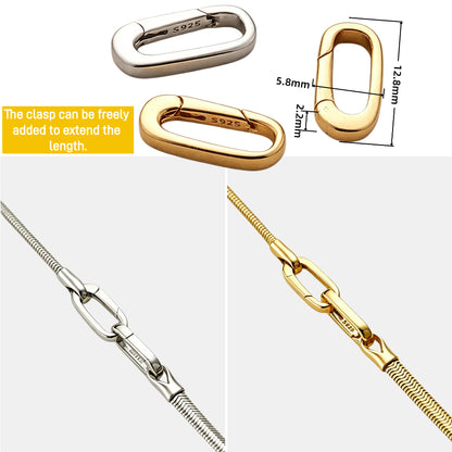 3mm Mirror Soft Snake Bone Italian Chain Necklace in S925 Sterling Silver for Men Women XXN0002