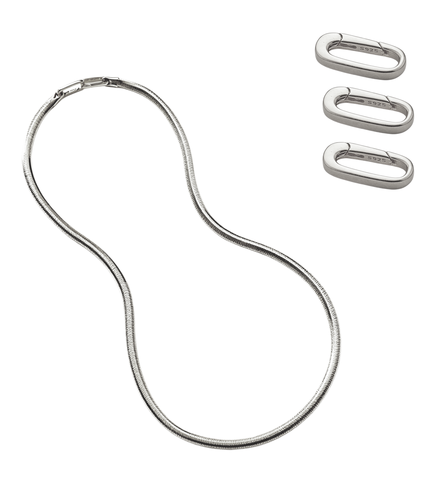 3mm Mirror Soft Snake Bone Italian Chain Necklace in S925 Sterling Silver for Men Women XXN0002