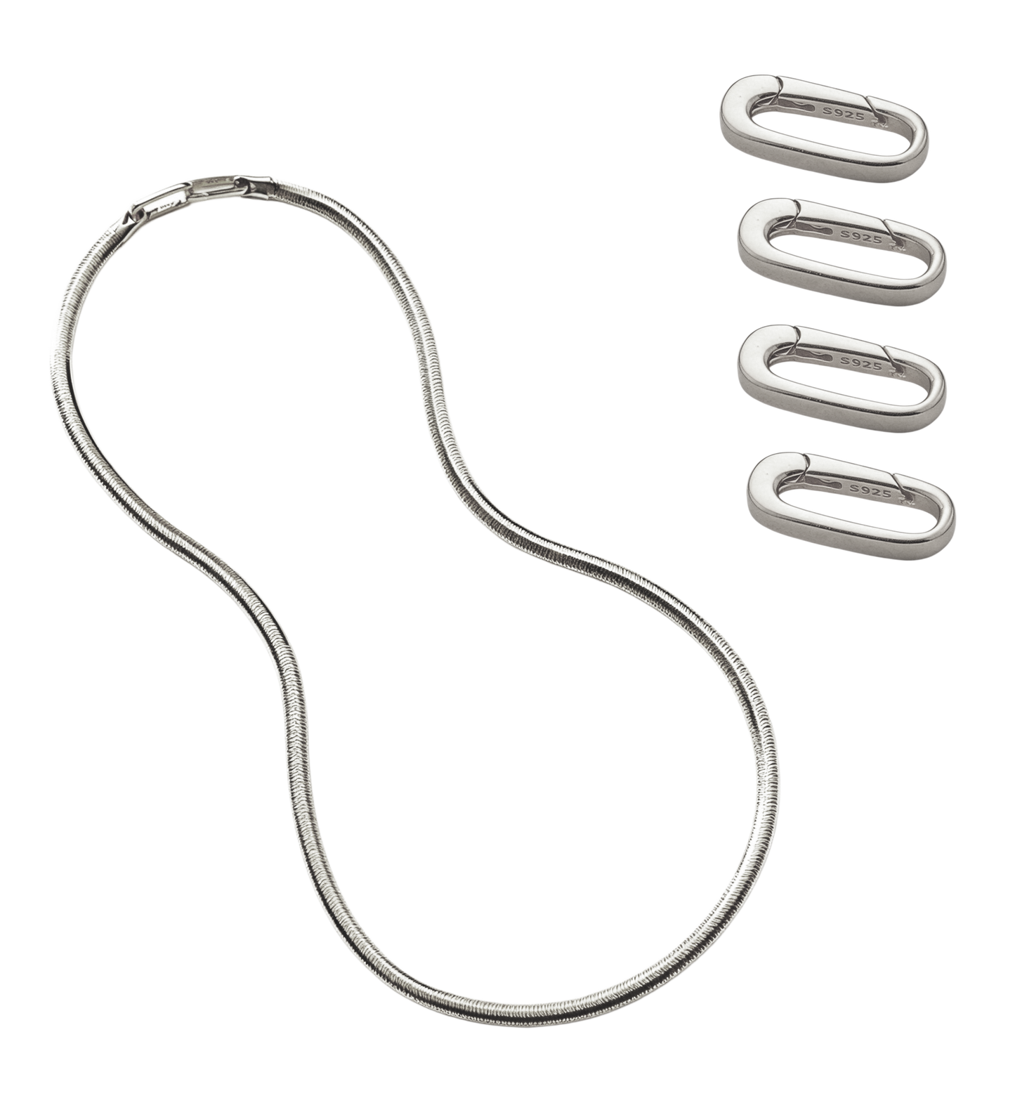 3mm Mirror Soft Snake Bone Italian Chain Necklace in S925 Sterling Silver for Men Women XXN0002