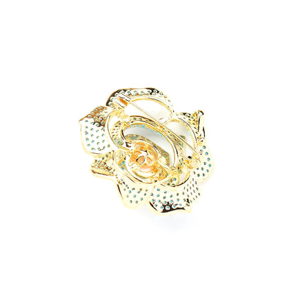 Luxury natural freshwater pearl brooch adorned with cubic zirconia blue rose, versatile pin brooch for daily outfits, popular brooches for women as practical jewelry gift for her