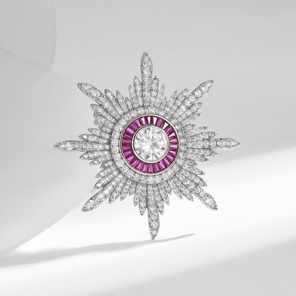 Diamond Eight‑Pointed Star Brooch XXB001