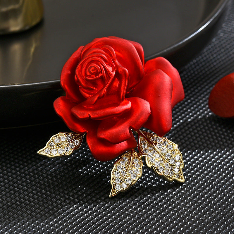 Red Rose Brooch XXB004