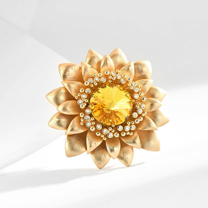 Vintage Gold Sun flower Brooch Pin XXB012