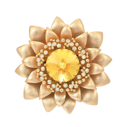 Vintage Gold Sun flower Brooch Pin XXB012