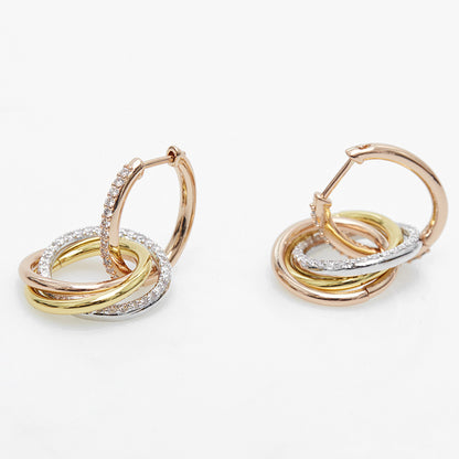 Three‑Color Triple Hoop Earrings XXE0002