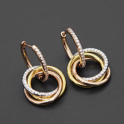 Three‑Color Triple Hoop Earrings XXE0002