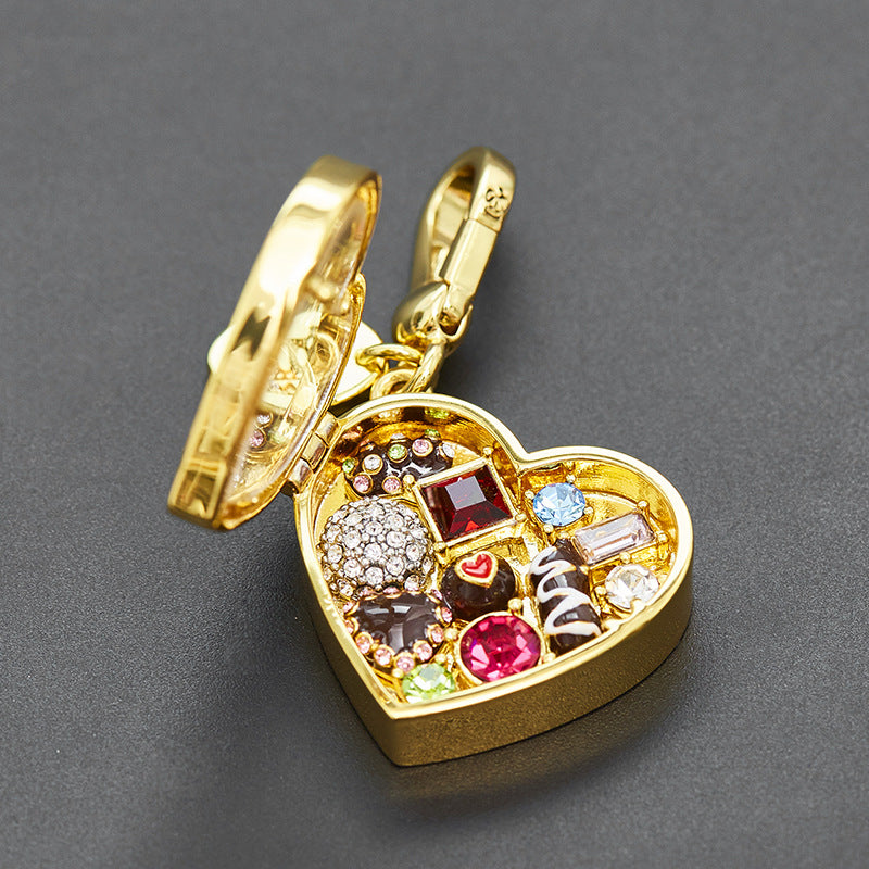 Openable Heart Chocolate Box Pendant Necklace XXN008