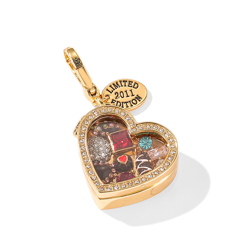 Openable Heart Chocolate Box Pendant Necklace XXN008