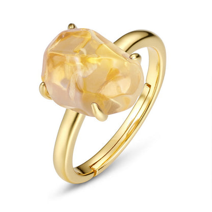 S925 Sterling Silver Natural Crystal Ring for Women XXR0002
