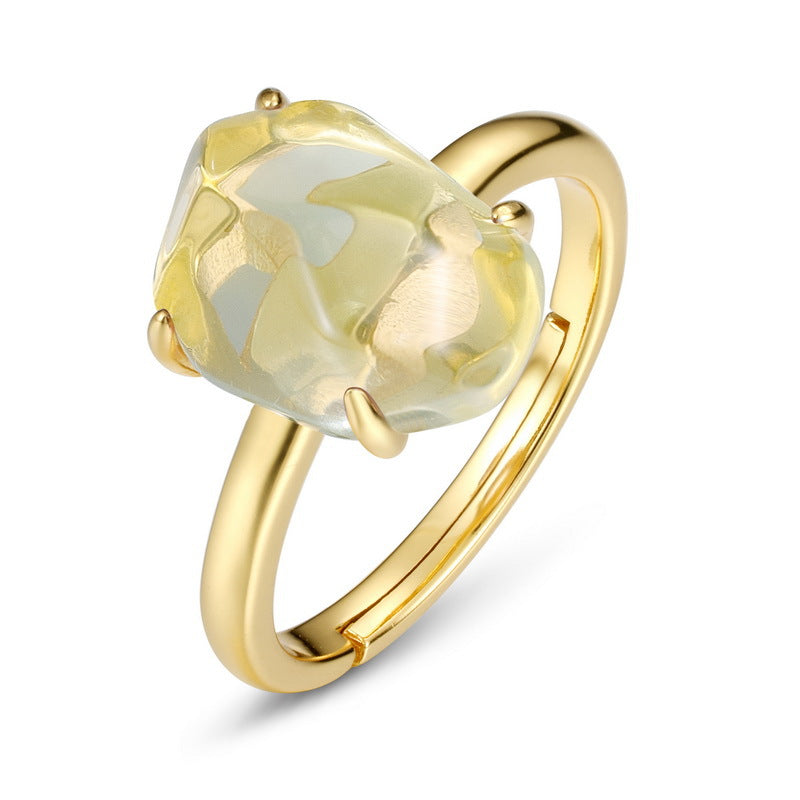 S925 Sterling Silver Natural Crystal Ring for Women XXR0002