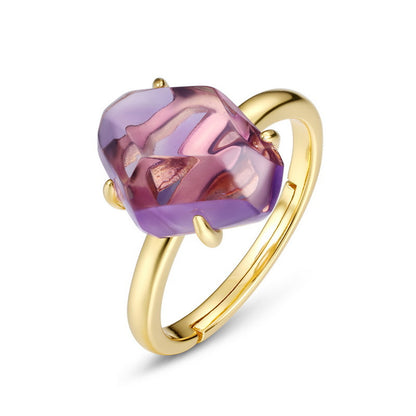 S925 Sterling Silver Natural Crystal Ring for Women XXR0002