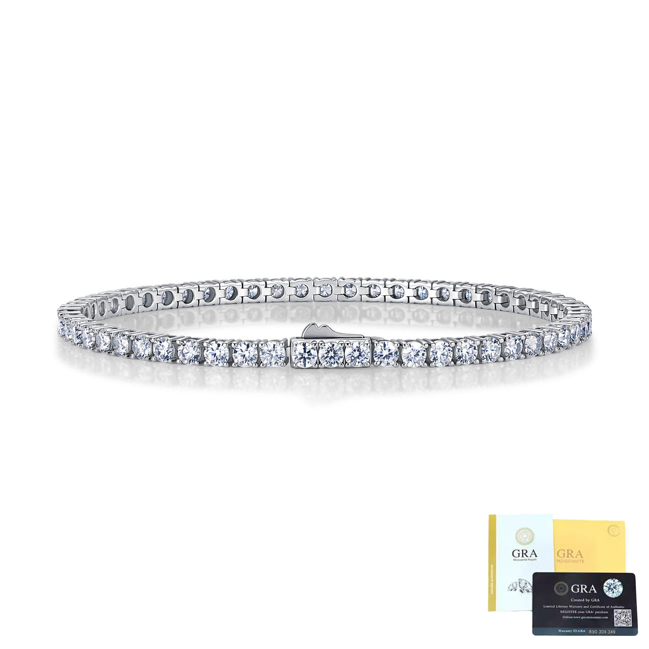 3mm D‑VVS1 Moissanite Diamond Tennis Bracelet XXS001
