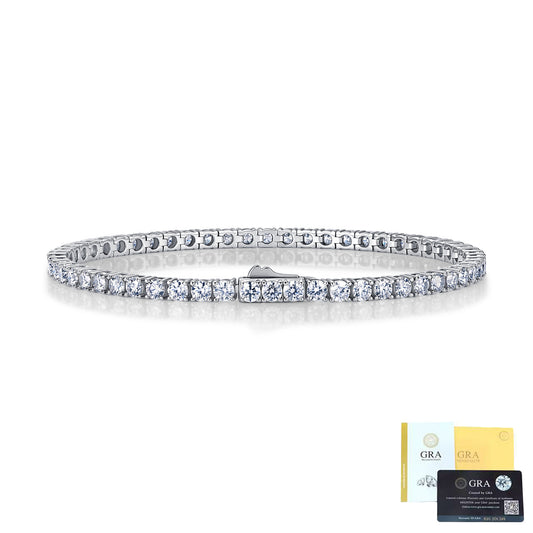 3mm D‑VVS1 Moissanite Diamond Tennis Bracelet XXS001