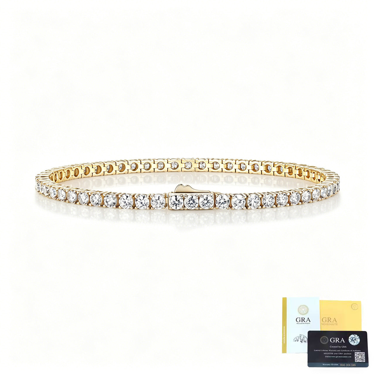 3mm D‑VVS1 Moissanite Diamond Tennis Bracelet XXS001