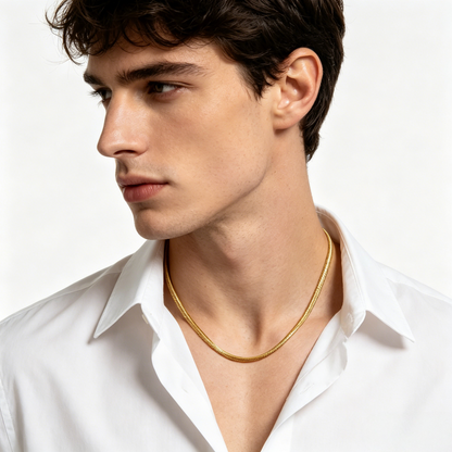 3mm Mirror Soft Snake Bone Italian Chain Necklace in S925 Sterling Silver for Men Women XXN0002
