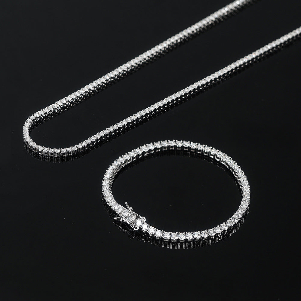 graduated tennis necklace moissanite S925 silver 2-6mm stones