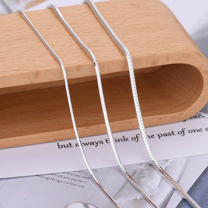 long snake chain silver 50 inch platinum plated bare chain