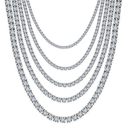 men's tennis necklace moissanite 5mm platinum finish