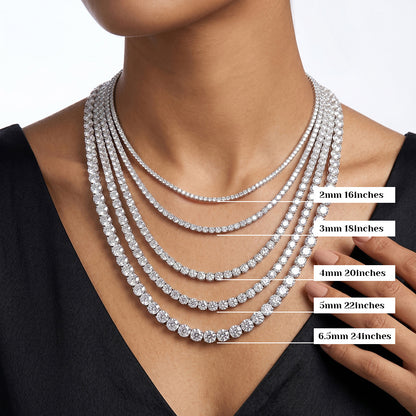 moissanite tennis necklace mens S925 sterling silver platinum finish