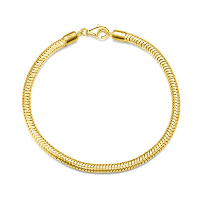 snake chain bracelet gold 14k plated 3mm unisex