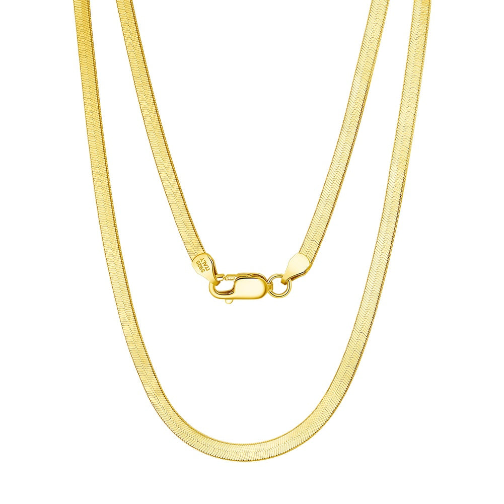 snake chain silver 18k gold electroplated men necklace