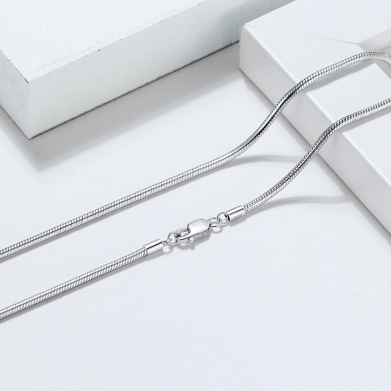 Stack jewelry snake bone chain, sterling silver snake chain necklace silver snake italian chain