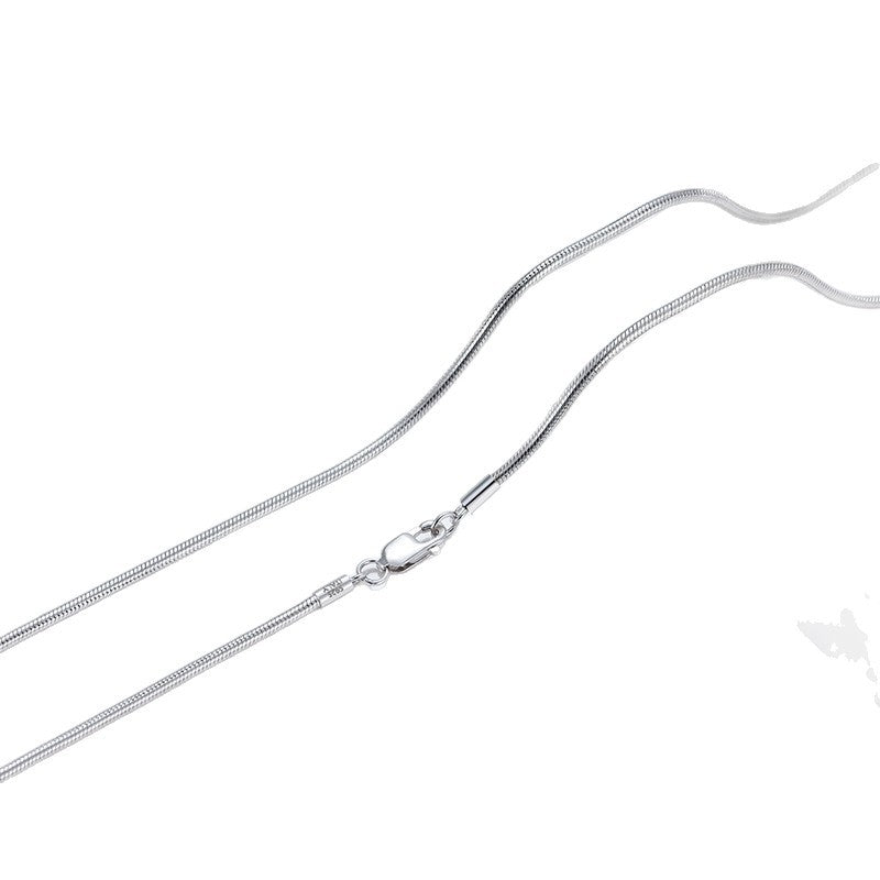 1mm round snake bone chain, sterling silver snake chain necklace