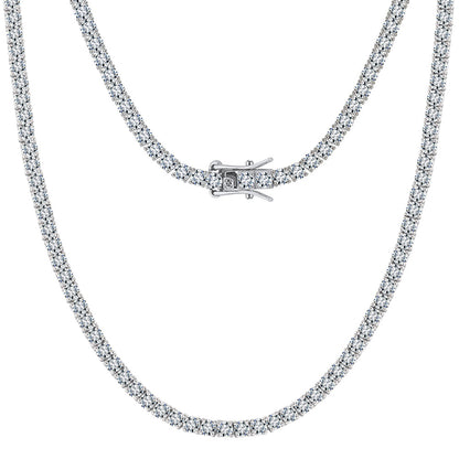 moissanite tennis necklace 14k gold style S925 silver four-prong