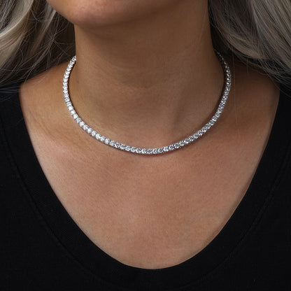 tennis necklace moissanite women 2mm delicate micro design