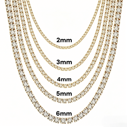 women's tennis necklace moissanite 2mm micro tennis necklace moissanite